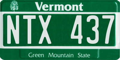 VT license plate NTX437