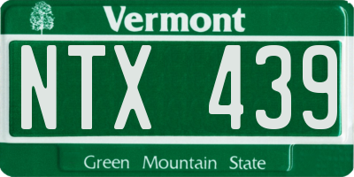 VT license plate NTX439