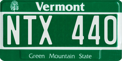 VT license plate NTX440