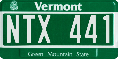 VT license plate NTX441