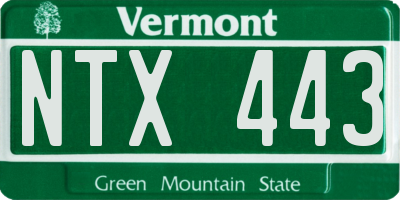 VT license plate NTX443