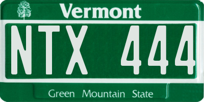 VT license plate NTX444