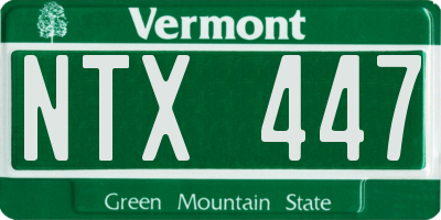 VT license plate NTX447