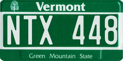 VT license plate NTX448