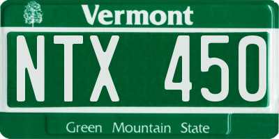 VT license plate NTX450