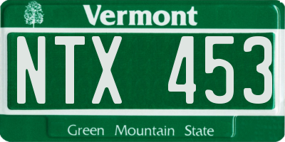 VT license plate NTX453