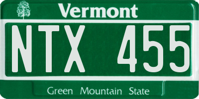 VT license plate NTX455
