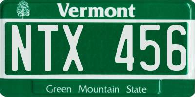 VT license plate NTX456