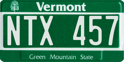VT license plate NTX457