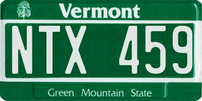 VT license plate NTX459