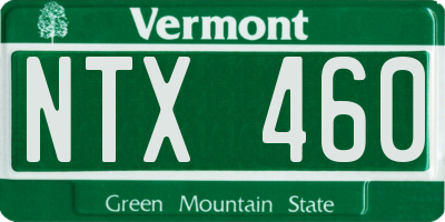 VT license plate NTX460