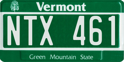 VT license plate NTX461