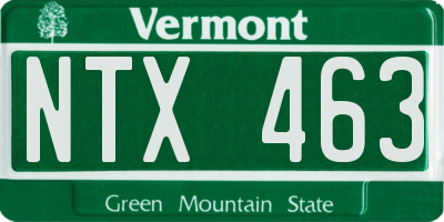 VT license plate NTX463