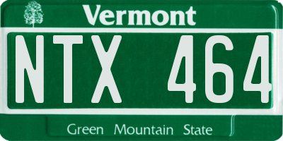 VT license plate NTX464