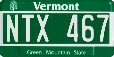 VT license plate NTX467