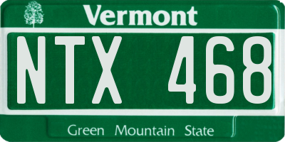 VT license plate NTX468