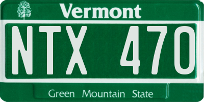 VT license plate NTX470