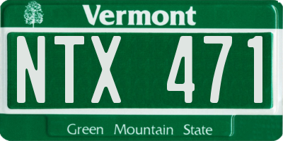 VT license plate NTX471