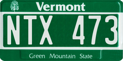 VT license plate NTX473