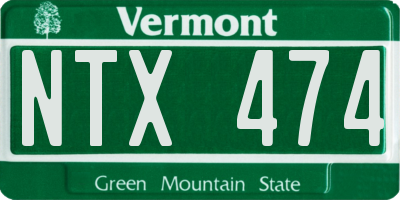 VT license plate NTX474