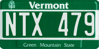 VT license plate NTX479