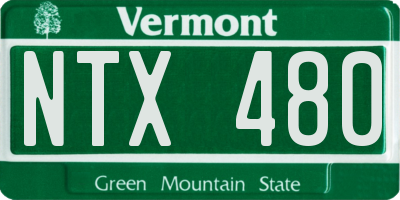 VT license plate NTX480