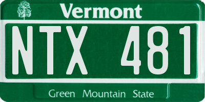 VT license plate NTX481