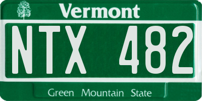 VT license plate NTX482