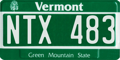 VT license plate NTX483
