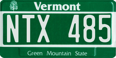 VT license plate NTX485