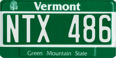 VT license plate NTX486
