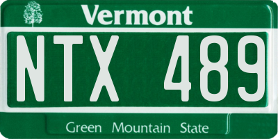 VT license plate NTX489