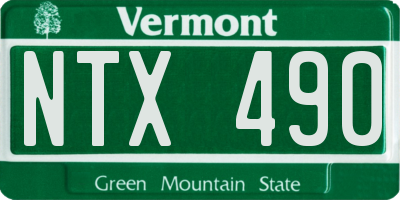 VT license plate NTX490