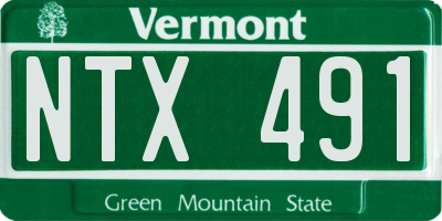 VT license plate NTX491