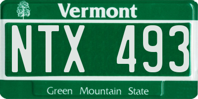 VT license plate NTX493