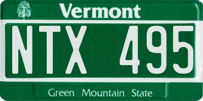VT license plate NTX495