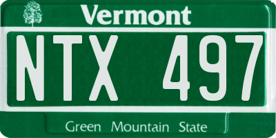 VT license plate NTX497