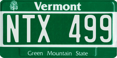 VT license plate NTX499