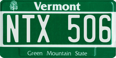 VT license plate NTX506