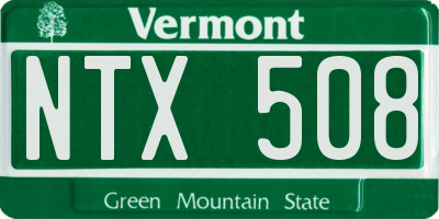 VT license plate NTX508