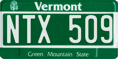 VT license plate NTX509