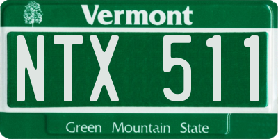 VT license plate NTX511