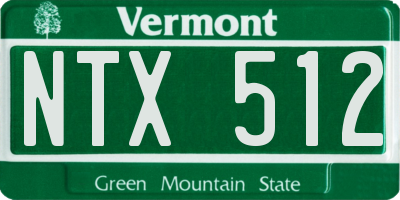 VT license plate NTX512