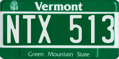 VT license plate NTX513
