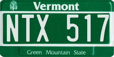 VT license plate NTX517