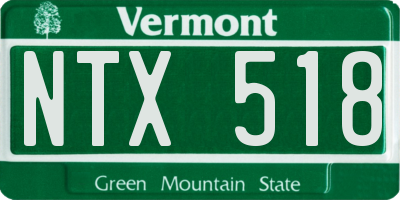 VT license plate NTX518