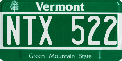 VT license plate NTX522