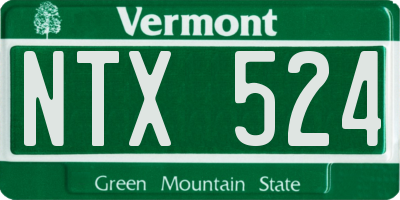 VT license plate NTX524