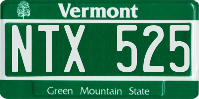 VT license plate NTX525