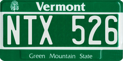 VT license plate NTX526